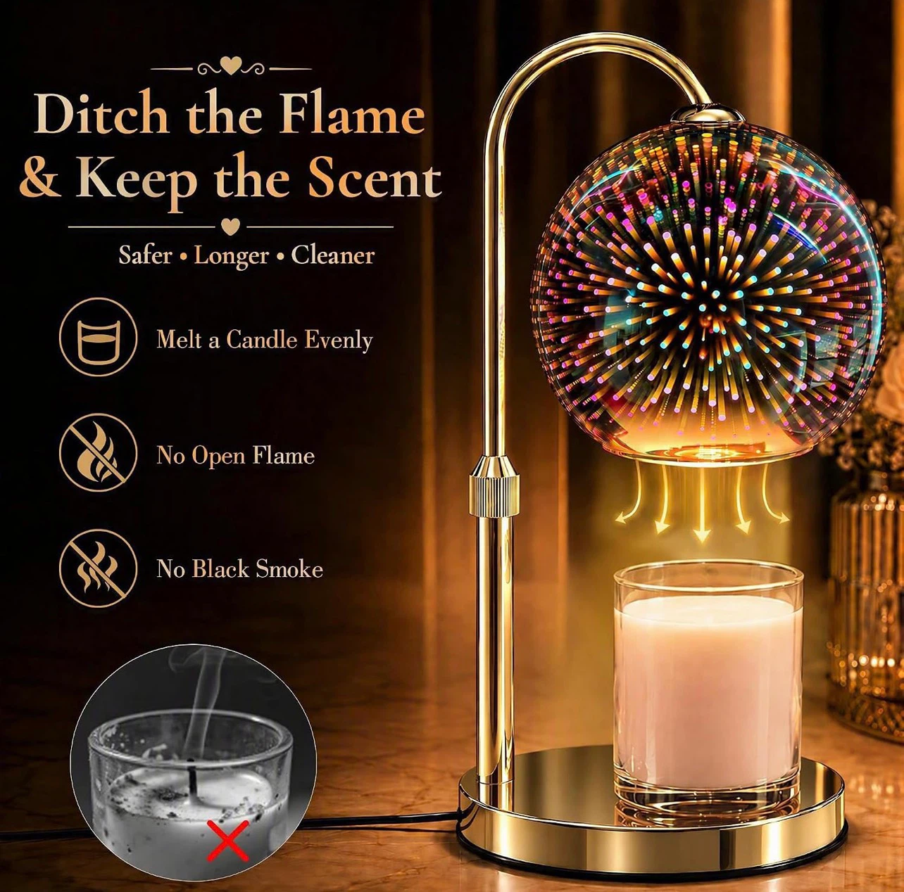 3D Fireworks Candle Warmer Lamp - photo 5