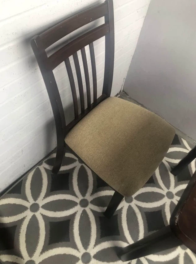 Dark Brown Table and One Chair Set
