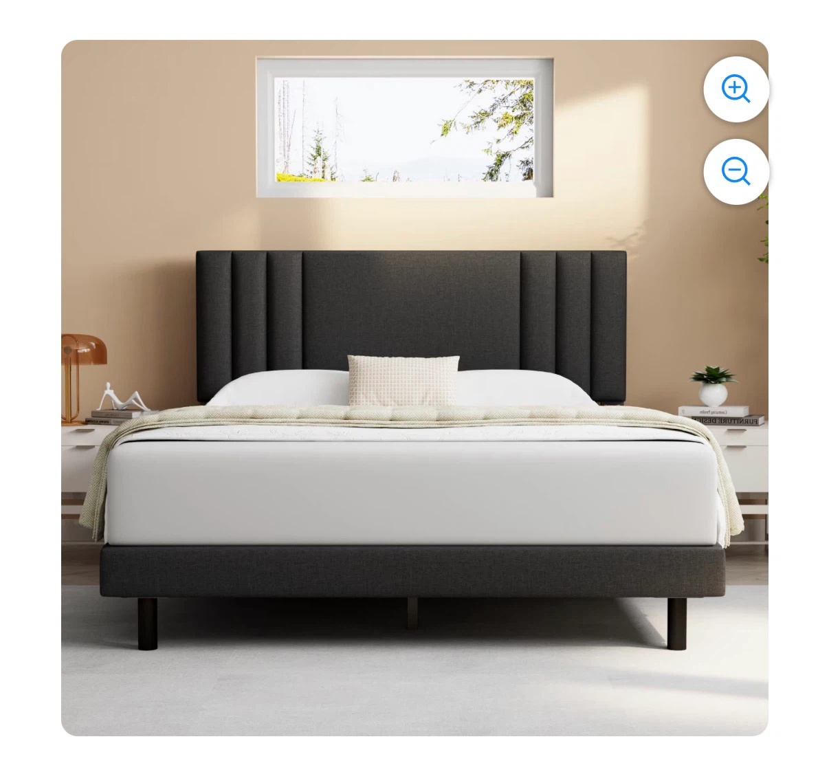 New! Queen Upholstered Bed Frame with Headboard