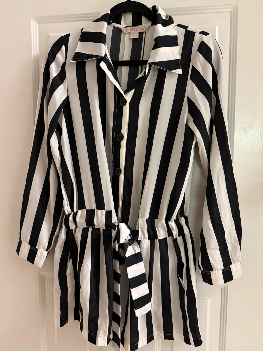 Folded & Hung Black and White Striped Dress