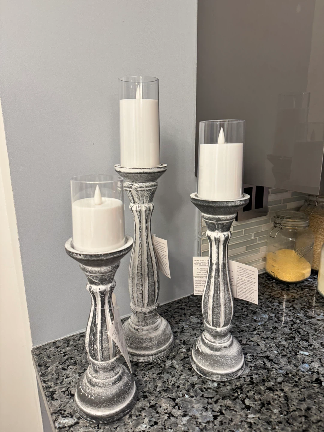 Set of 3 LED Candle Holders with Remote - photo 3