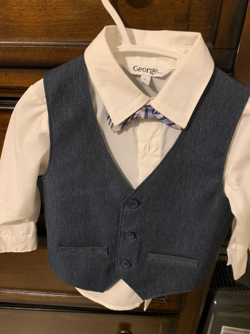 George Boys Dress Vest and Shirt Set