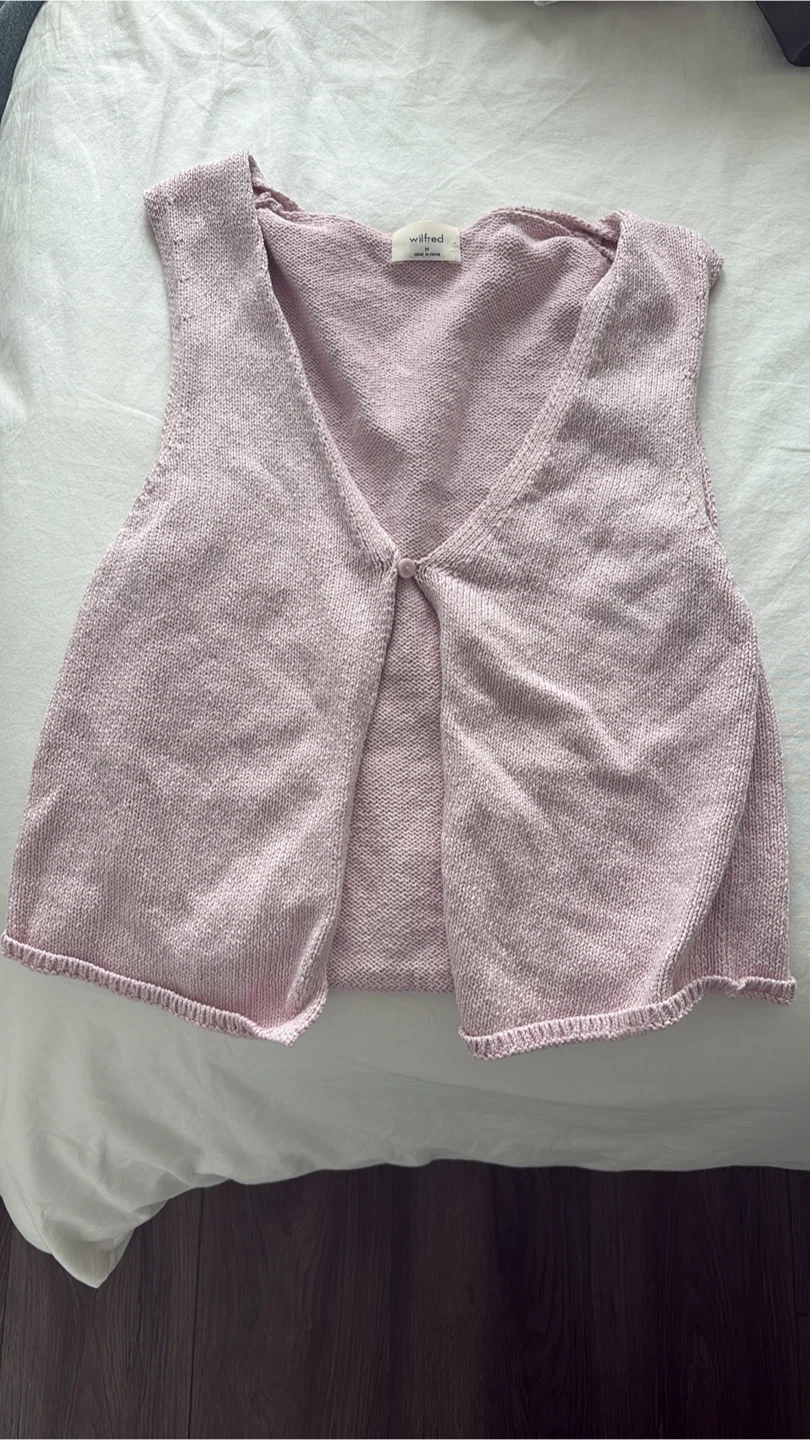 Wilfred Sleeveless Knit Cardigan Pink