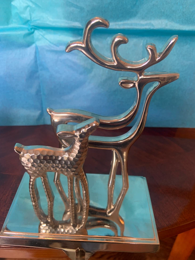 Silver Reindeer Stocking Hanger Holders