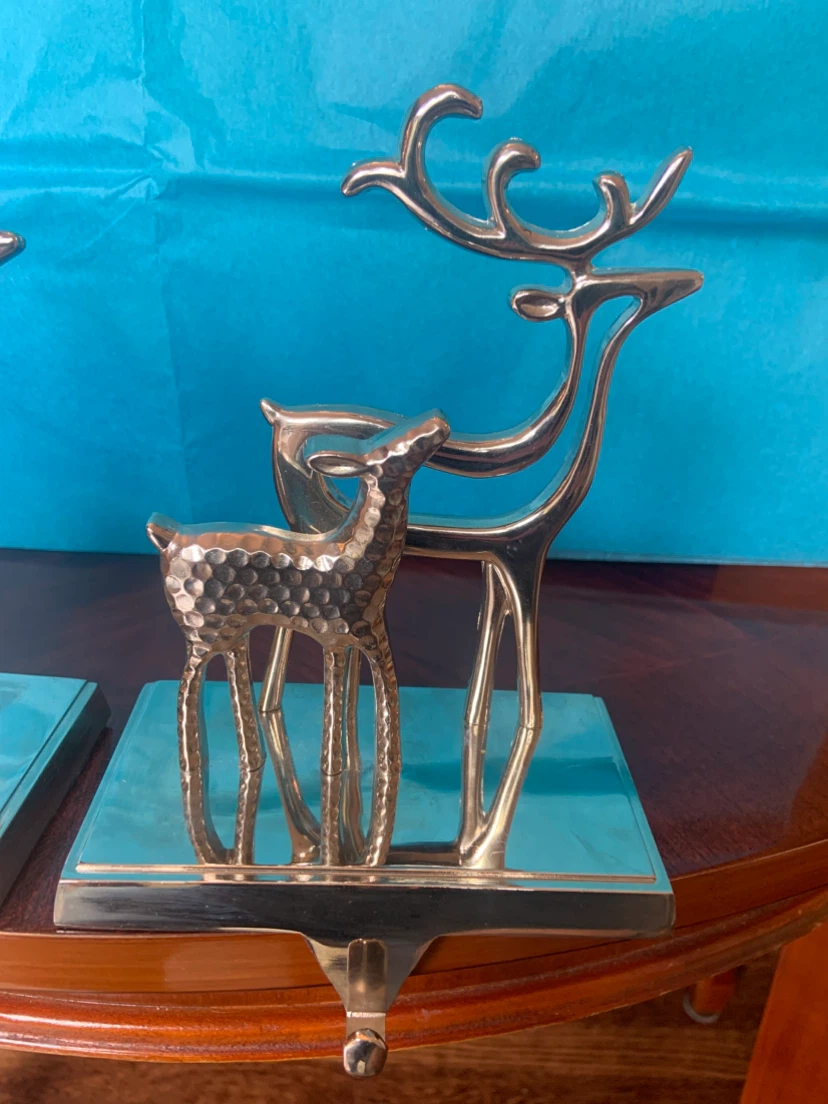 Silver Reindeer Stocking Hanger Holders - photo 5