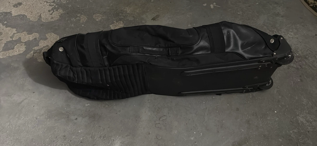 Black two wheels duffel bag