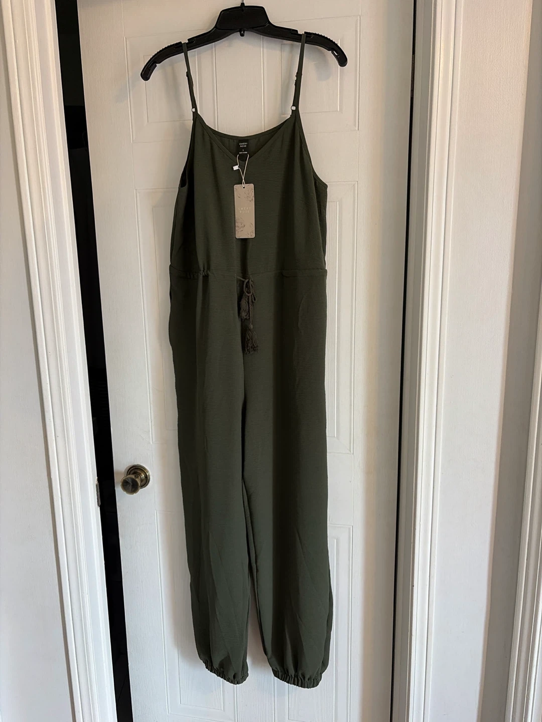 Emery Rose Olive Jumpsuit