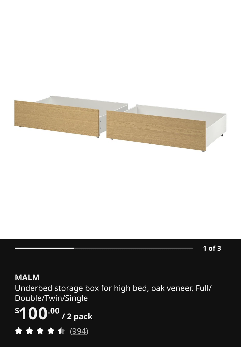 IKEA MALM Full Bed Frame in Oak Veneer - photo 3