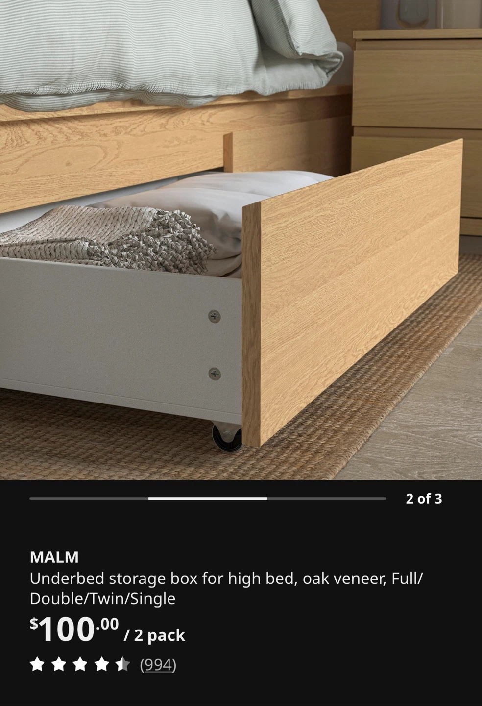 IKEA MALM Full Bed Frame in Oak Veneer - photo 4