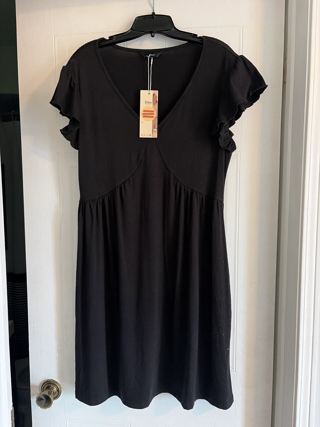 Dakota Black Ruffle Sleeve Dress