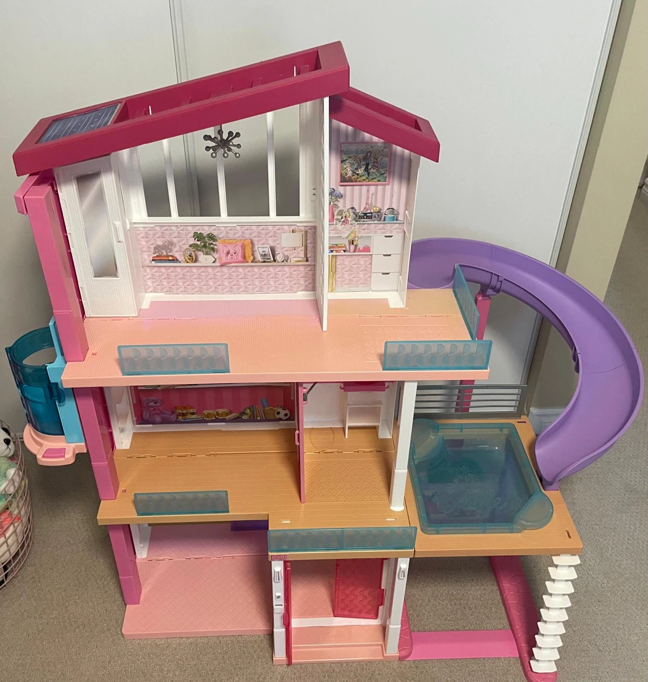 Barbie 3-Story Dreamhouse Playset with 4 Dolls & Convertible Car