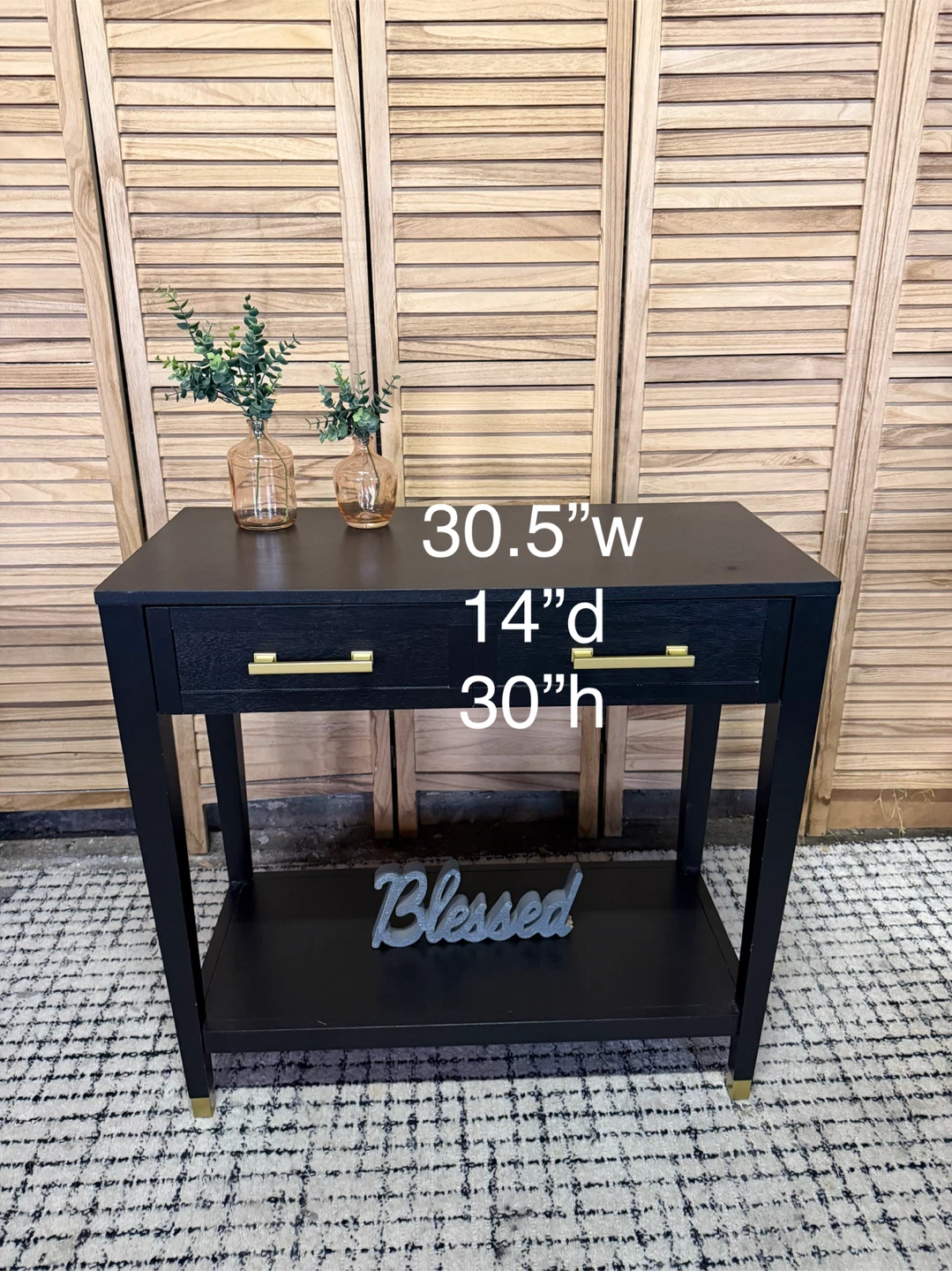 Black Console Table with Gold Accents - photo 3