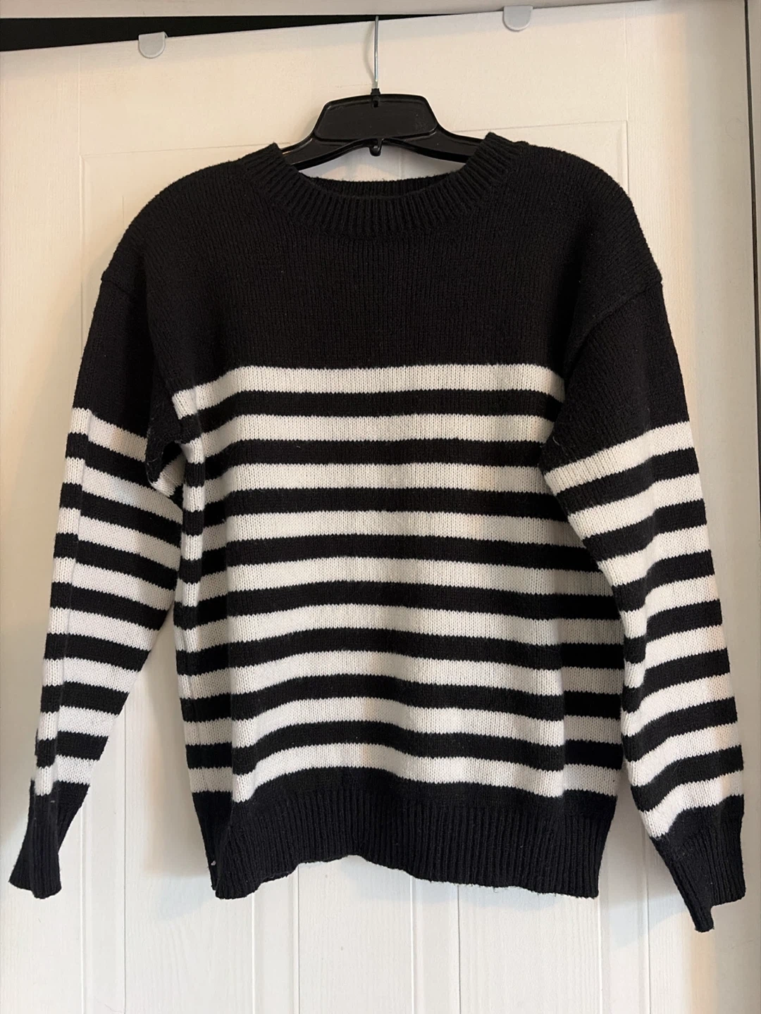 Black and white striped sweater
