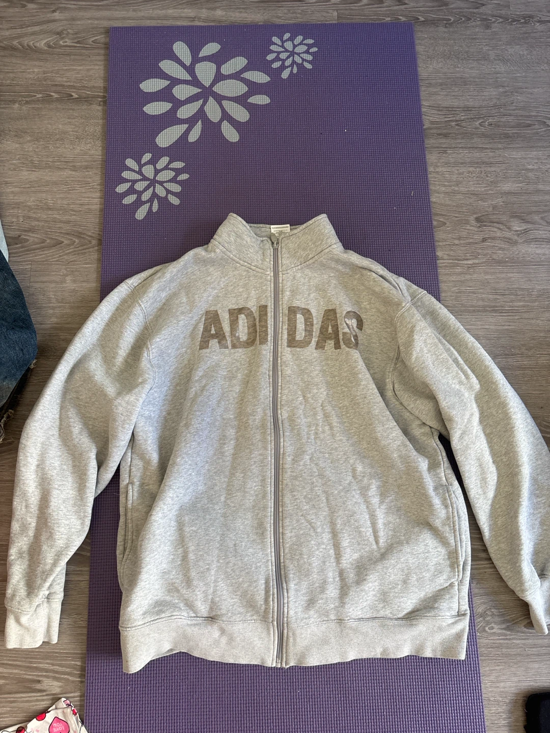 Adidas Grey Full-Zip Sweatshirt XL