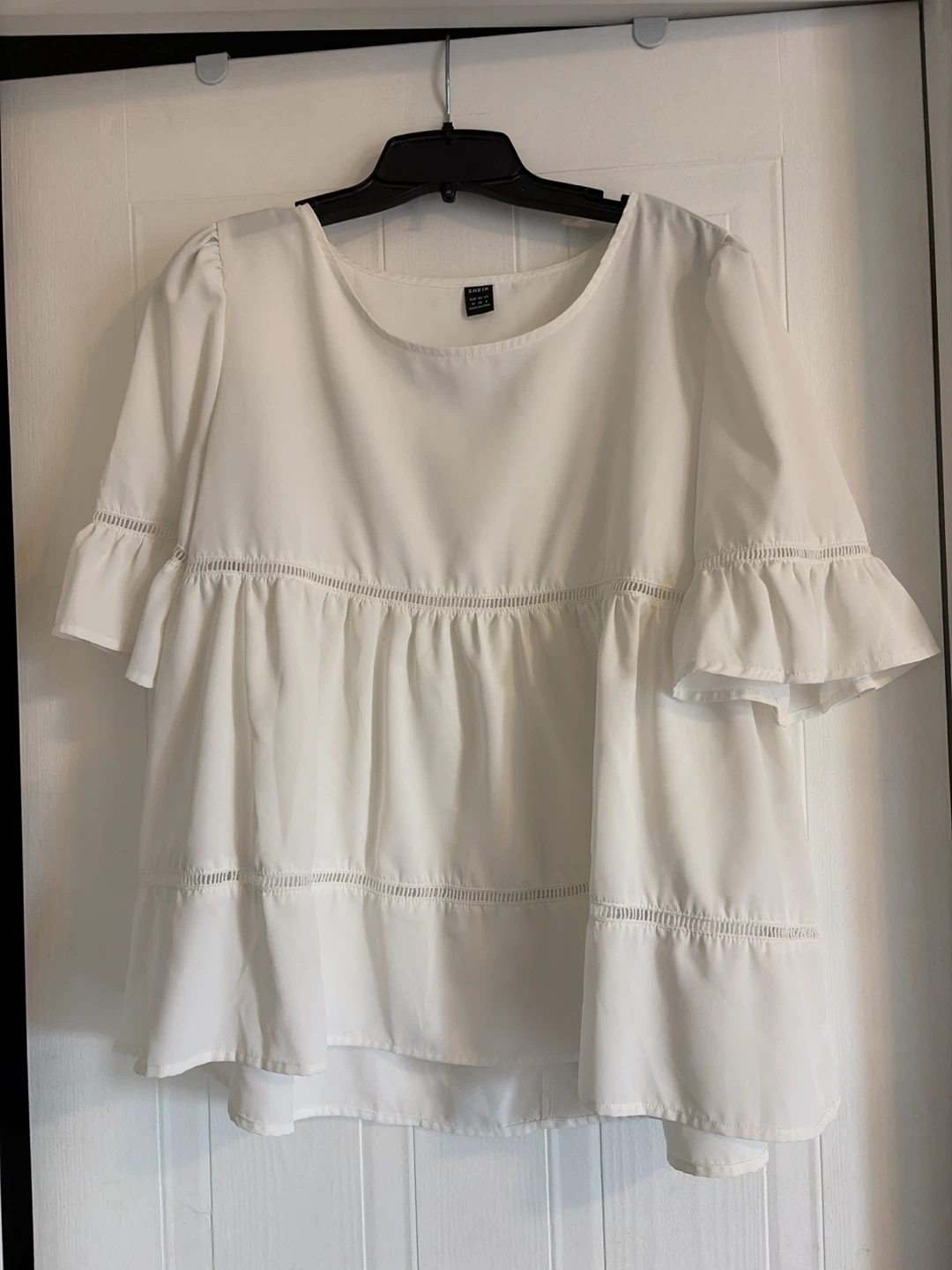 SHEIN White Ruffle Top