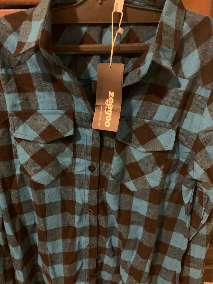 Zeagoo Blue and Black Plaid Shirt - photo 2