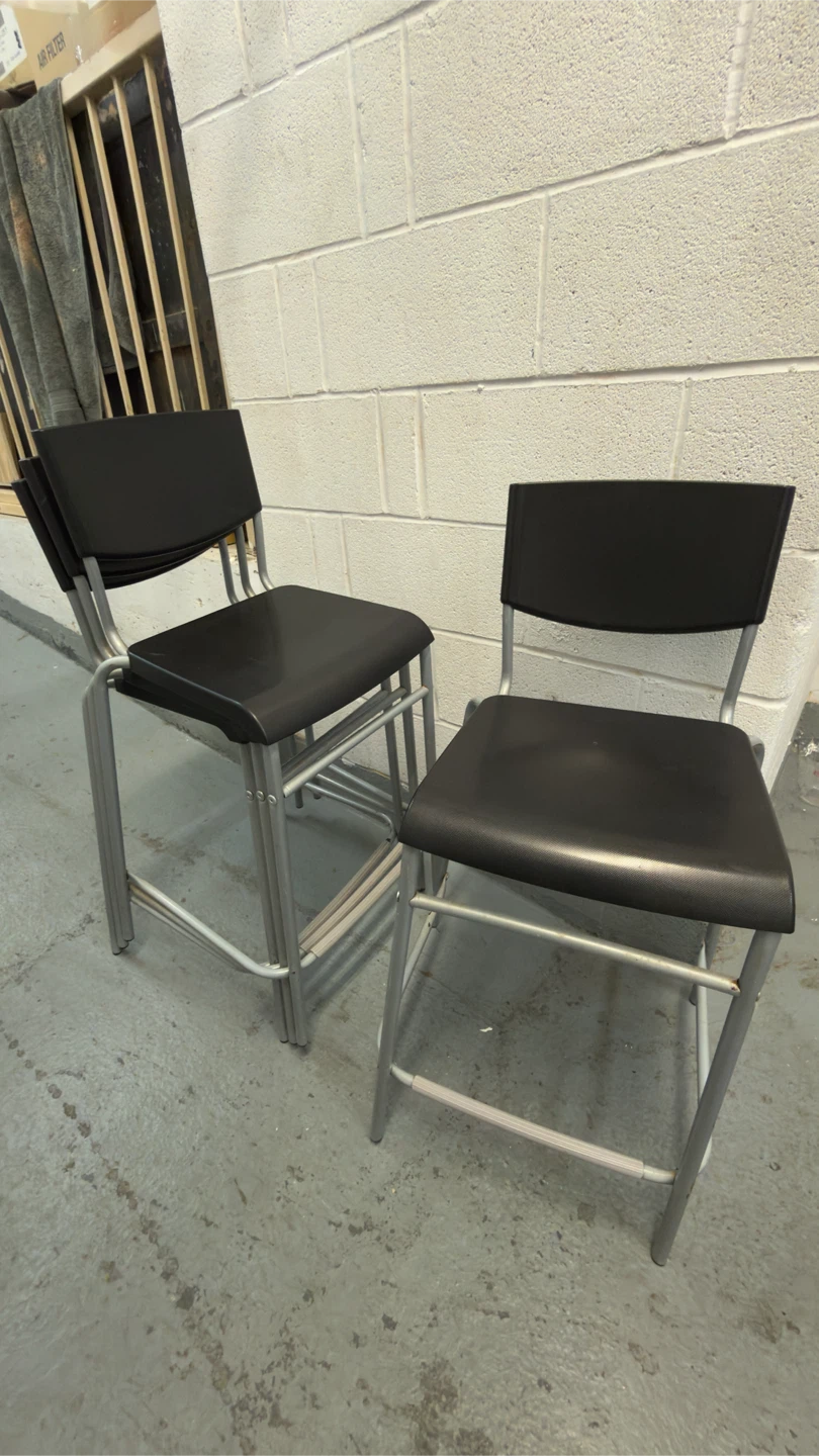 Set of 4 Black Counter Stools