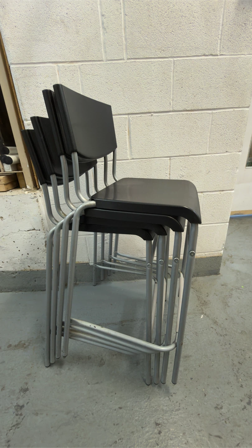 Set of 4 Black Counter Stools - photo 3