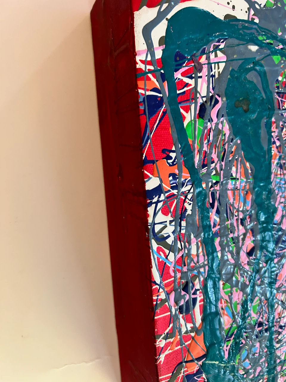 Abstract Drip Art Canvas Painting - photo 2