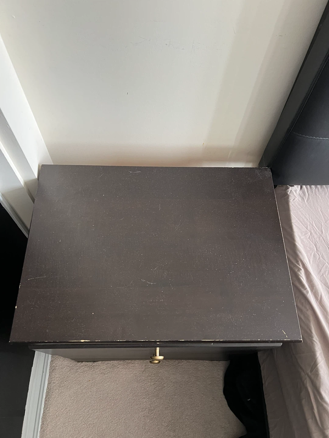 Dark Brown 2-Drawer Nightstand - photo 4