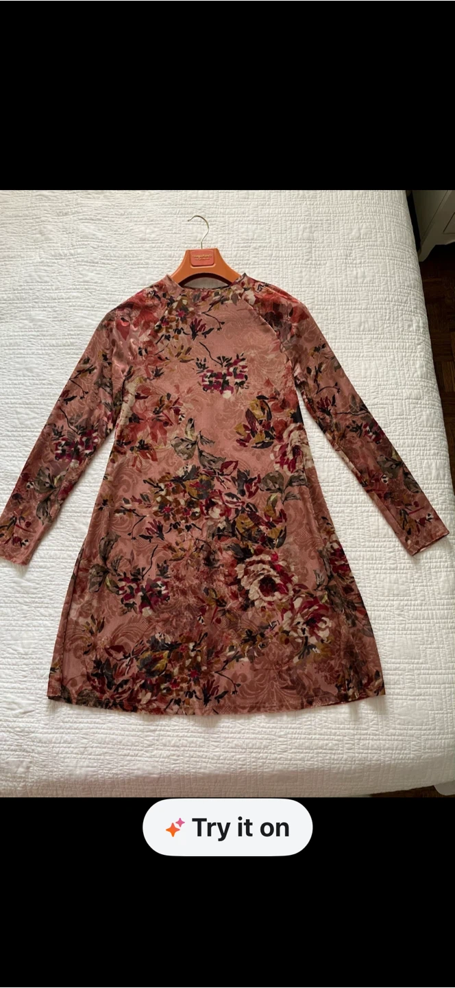 Floral Velvet Burnout Dress