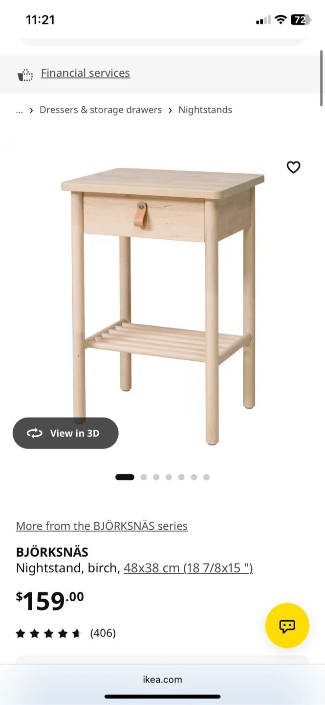 IKEA BJÖRKSNÄS Nightstand in Birch - photo 5