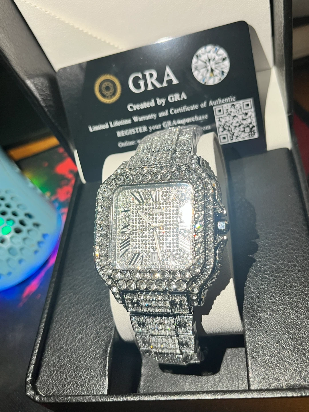 Iced Out Square Watch with Box - photo 2