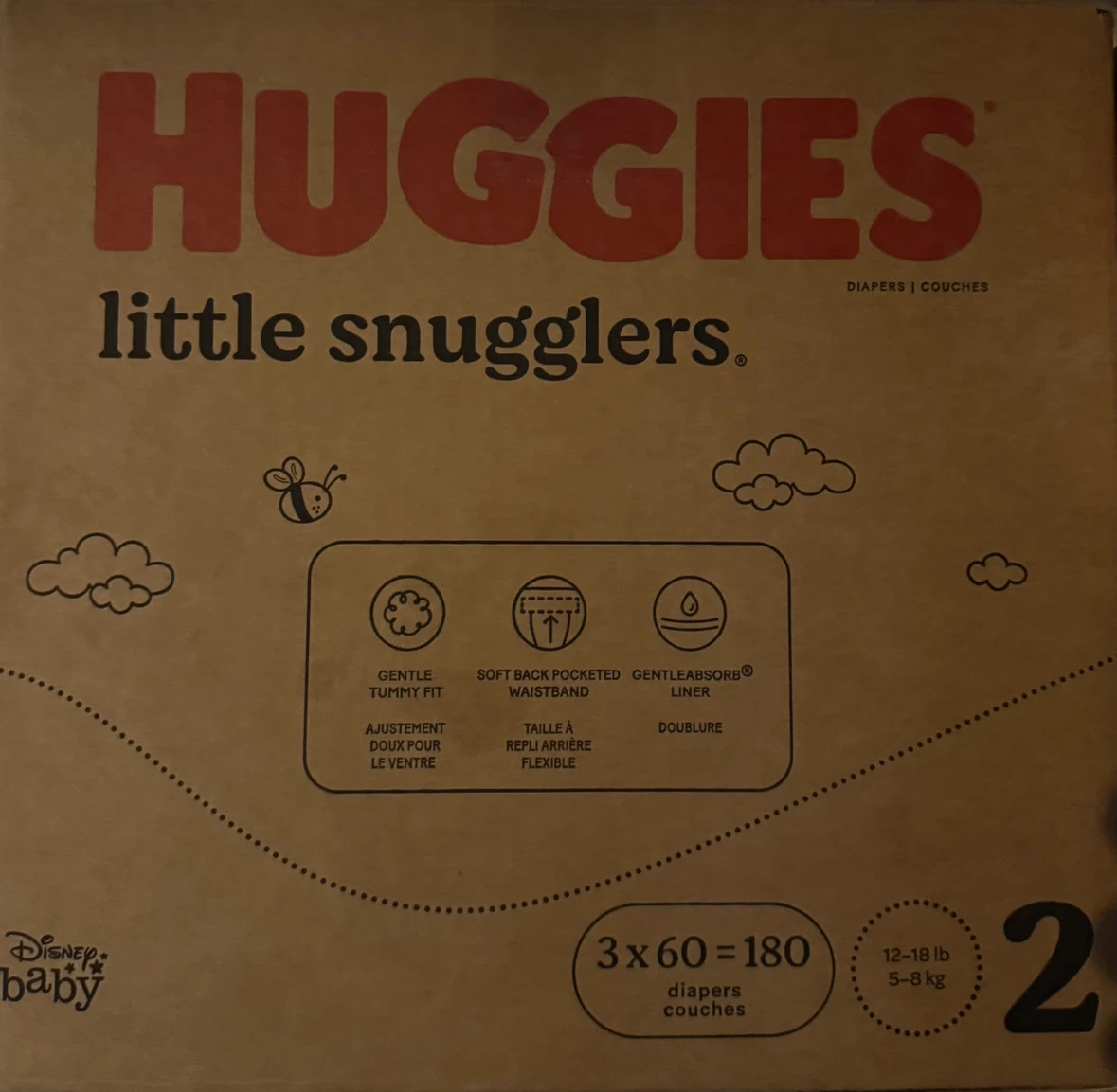 Huggies Little Snugglers Size 2 Diapers - 180 Count