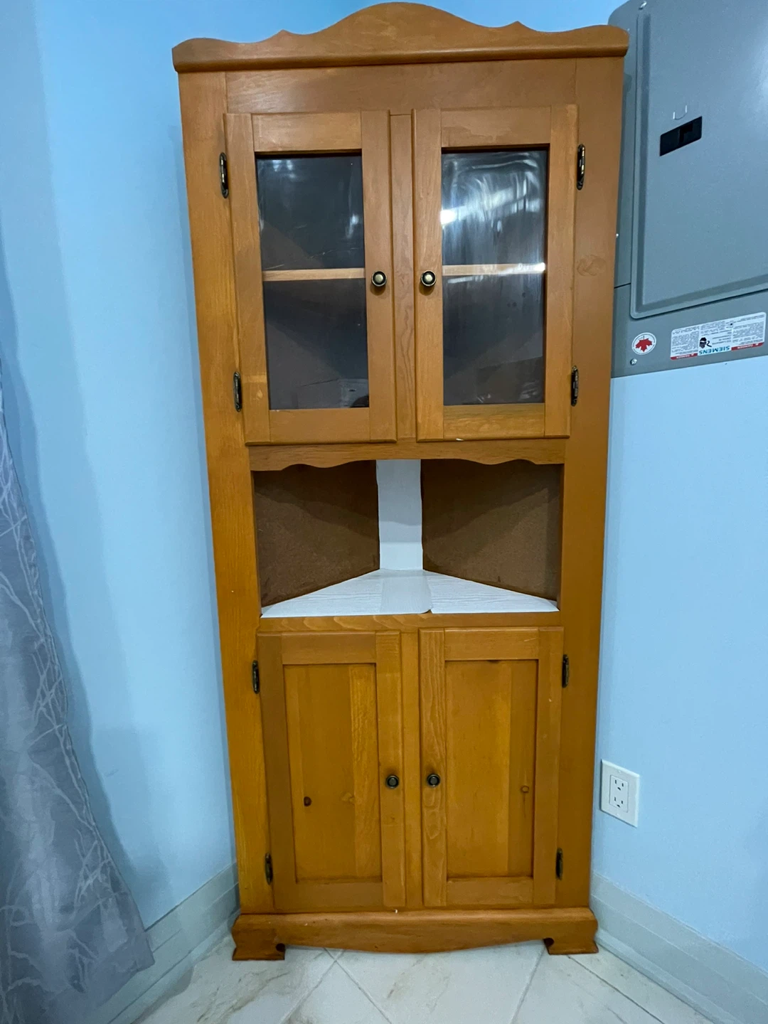 Solid Wood Corner Display Cabinet