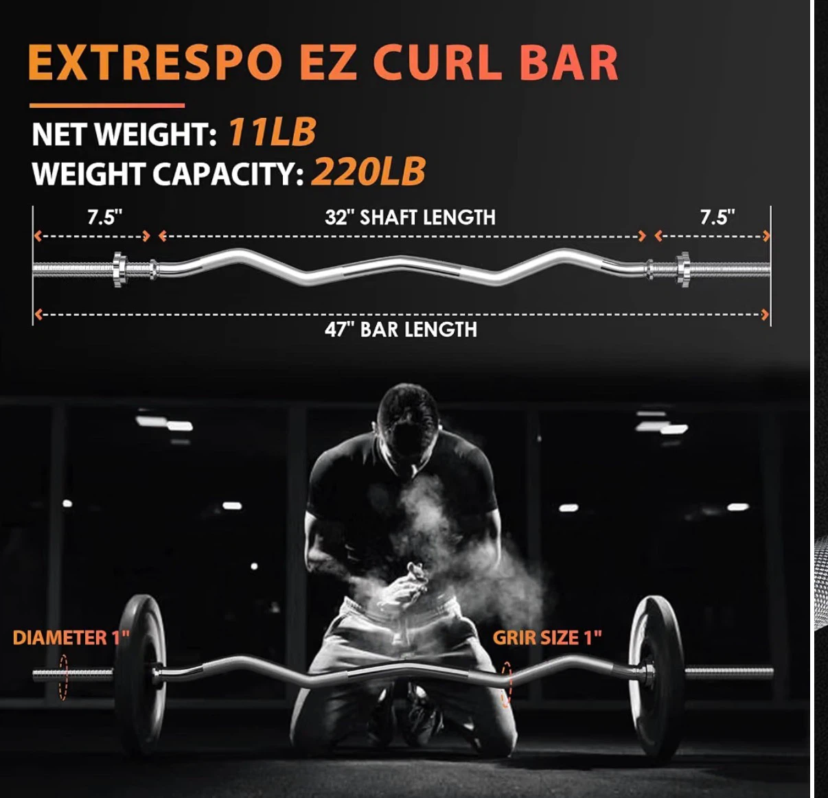 EZ Curl Bar with Weights - photo 3