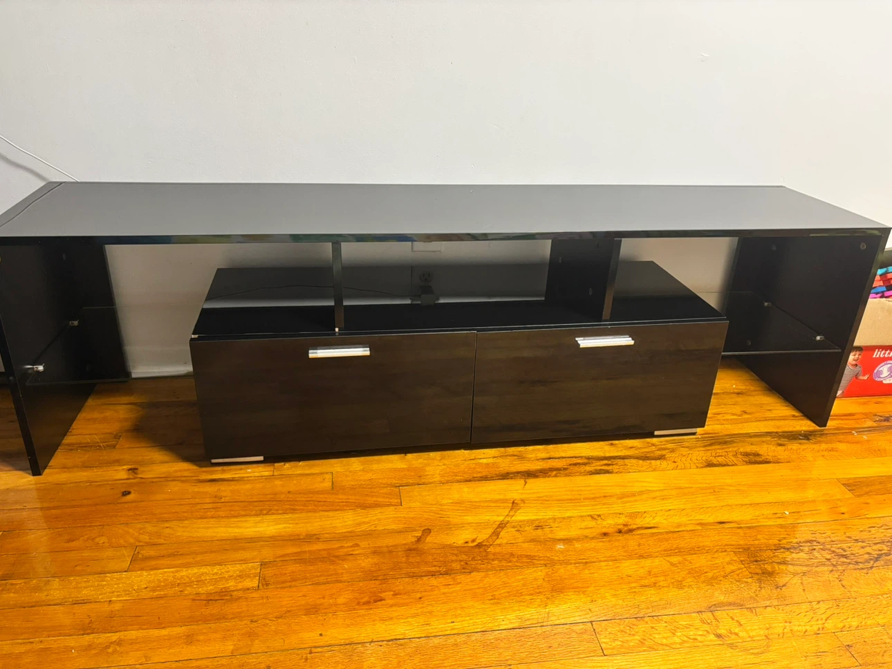 Black Modern TV Stand Media Console - photo 2