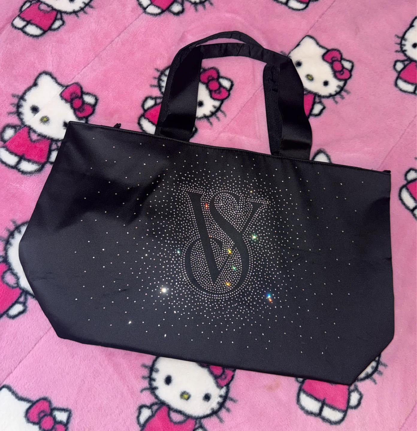 NEW VICTORIA SECRET VS RHINESTONE LOGO TOTE BAG