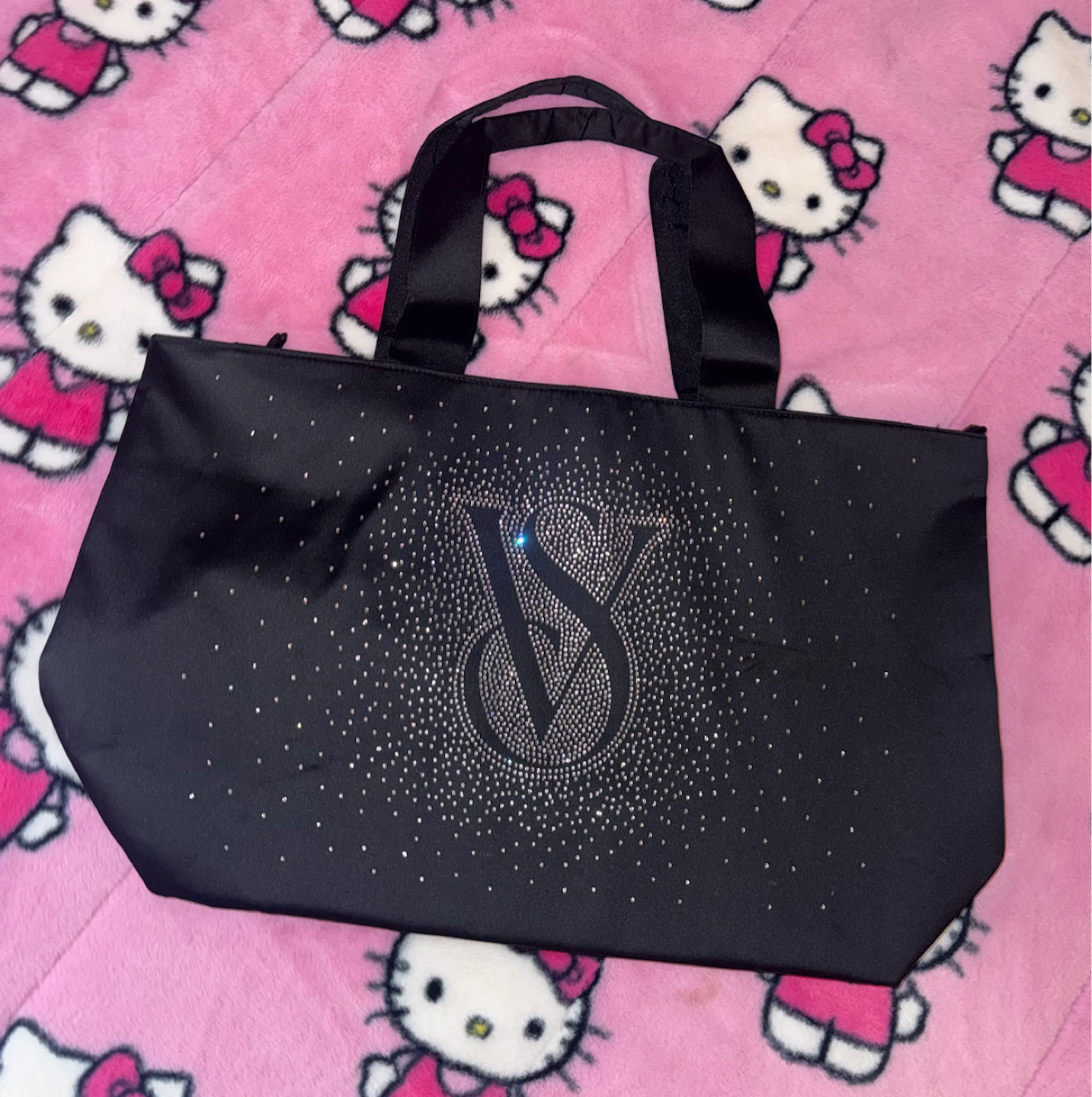 NEW VICTORIA SECRET VS RHINESTONE LOGO TOTE BAG - photo 3