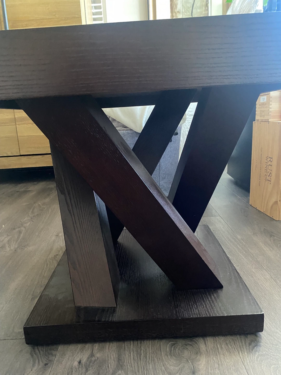 Set of Two Dark Solid Wood Side Tables - photo 2