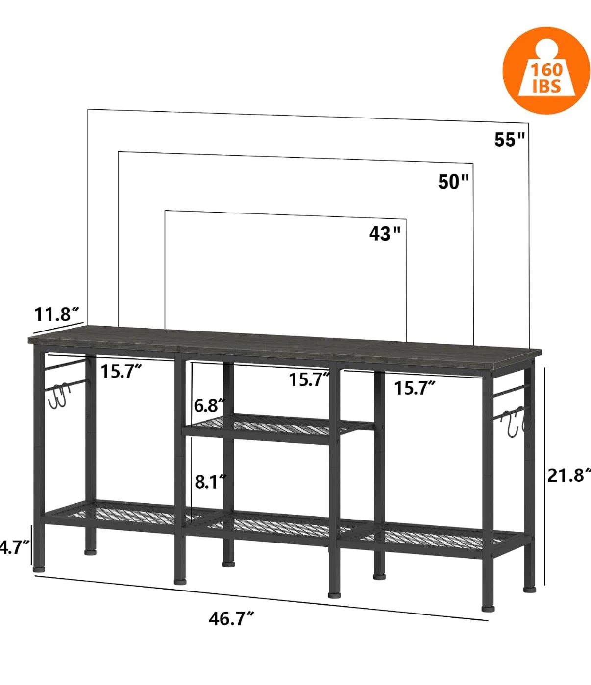 Industrial Media Console TV Stand - photo 2