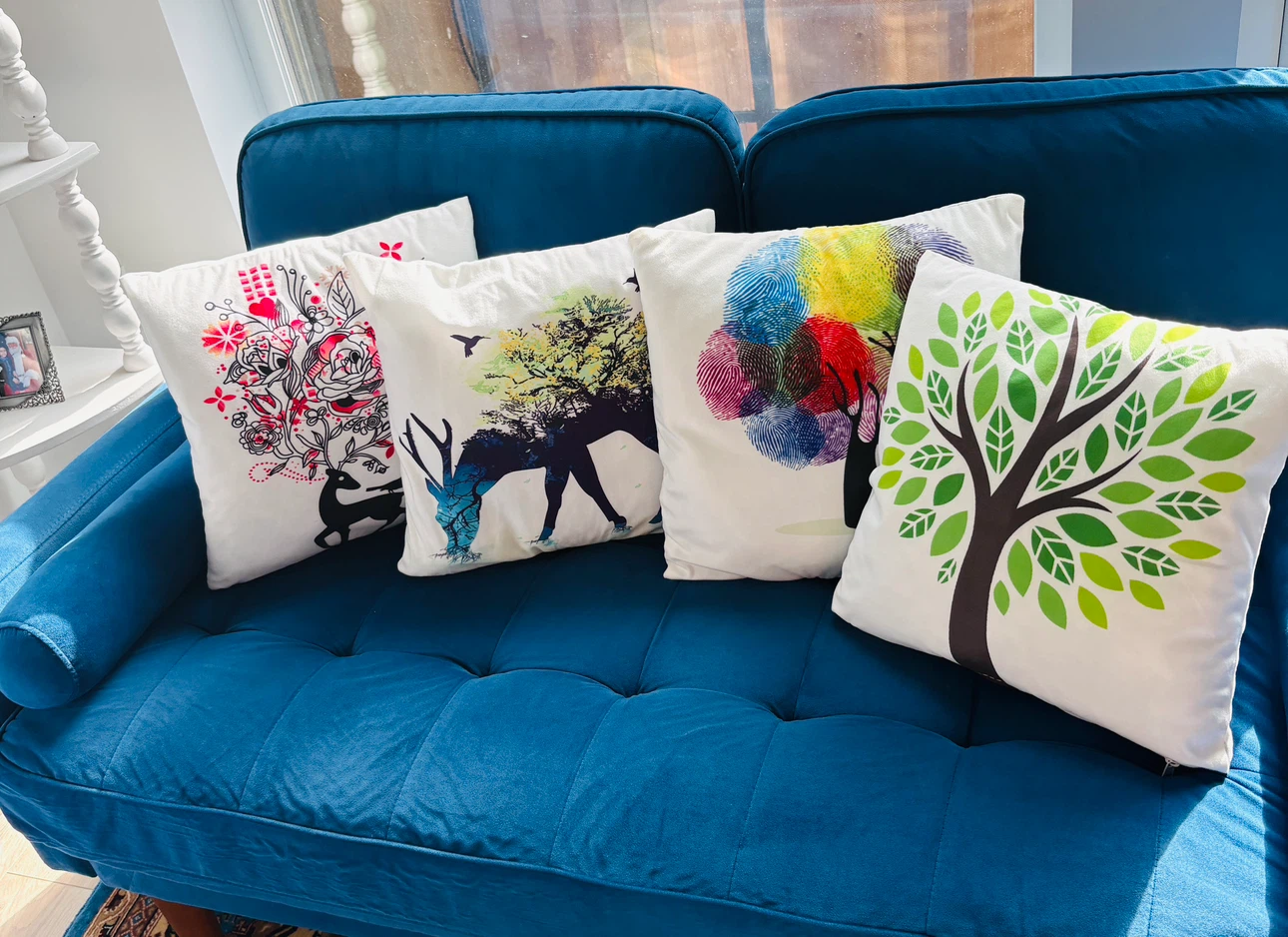 Beautiful Set of 4 Nature-Themed Throw Pillows