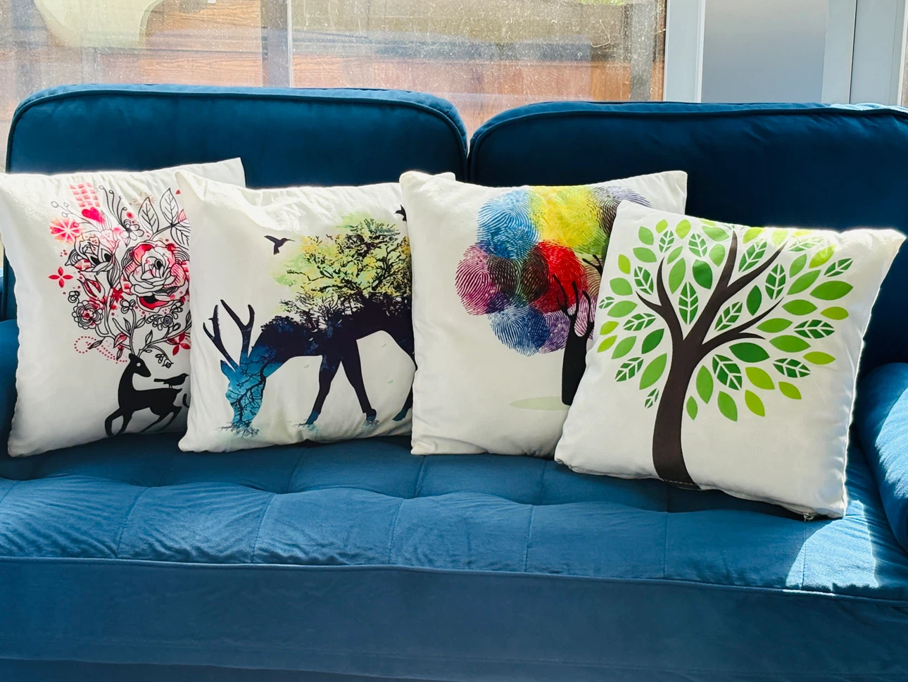 Beautiful Set of 4 Nature-Themed Throw Pillows - photo 3