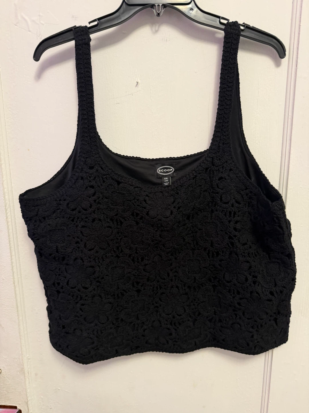 Scoop Black Crochet Tank Top XXL - photo 2