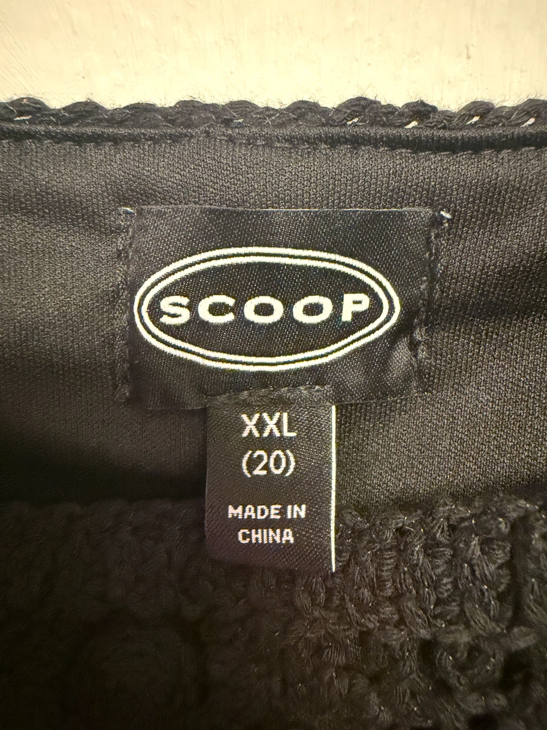 Scoop Black Crochet Tank Top XXL - photo 3