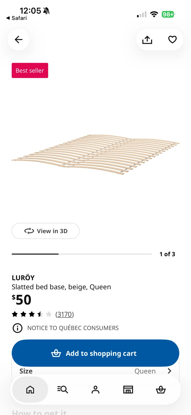 Brand New IKEA LURÖY Slatted Bed Base – [Queen]