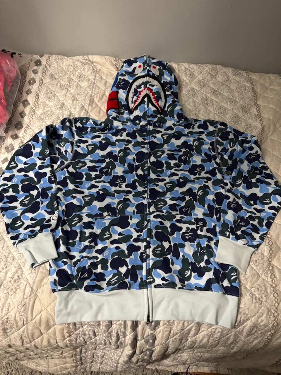 Bape Hoodie Blue Camo SZ XL