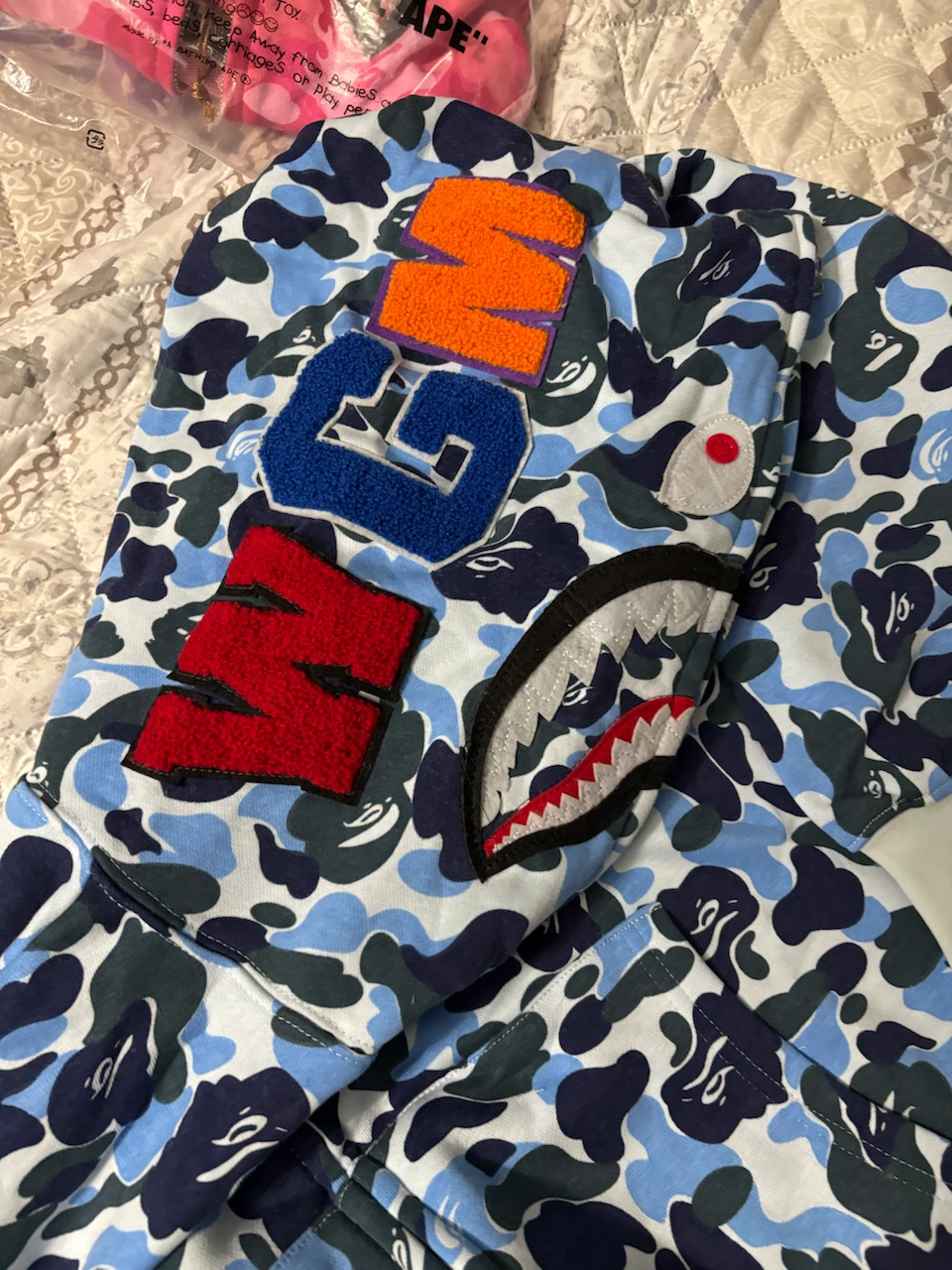 Bape Hoodie Blue Camo SZ XL - photo 3