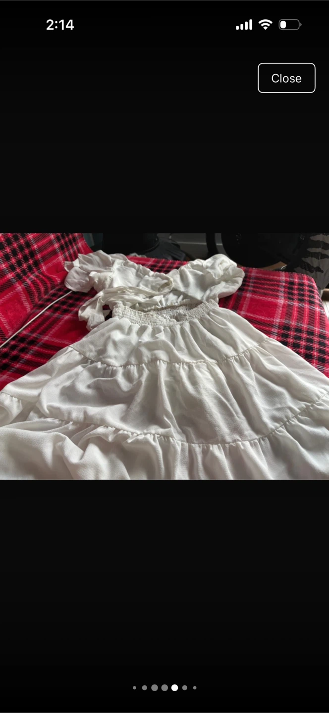 White Tiered Mini Dress - photo 5