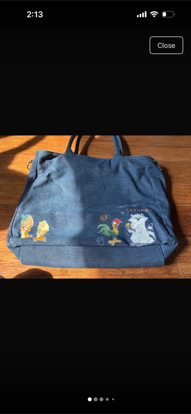 Disney Character Denim Tote Bag