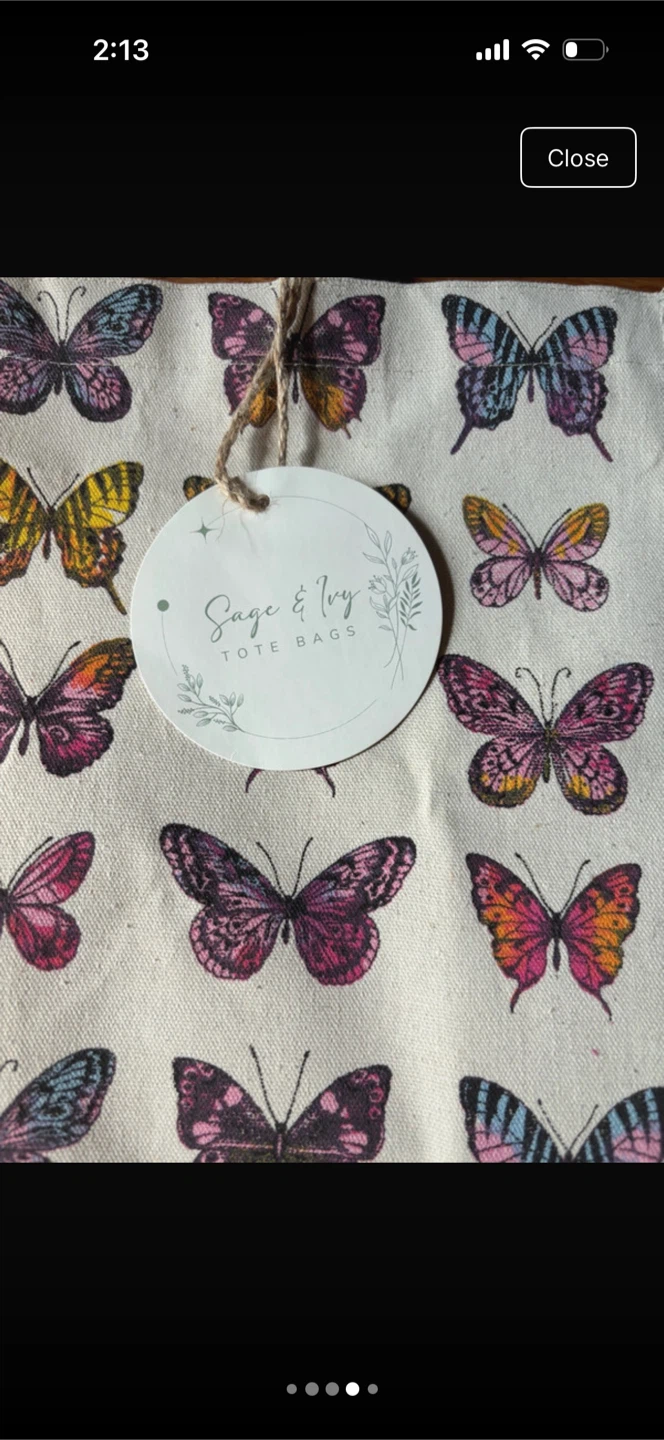 Sage & Ivy Eco Friendly Butterfly Tote Bag - photo 3