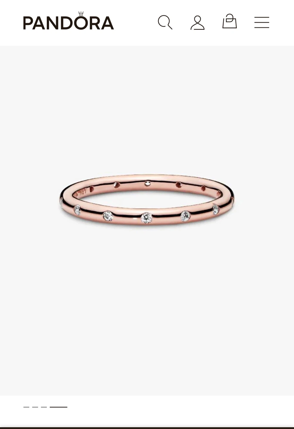 Pandora 14k Rose Gold-Plated Simple Sparkling Band Ring - photo 2