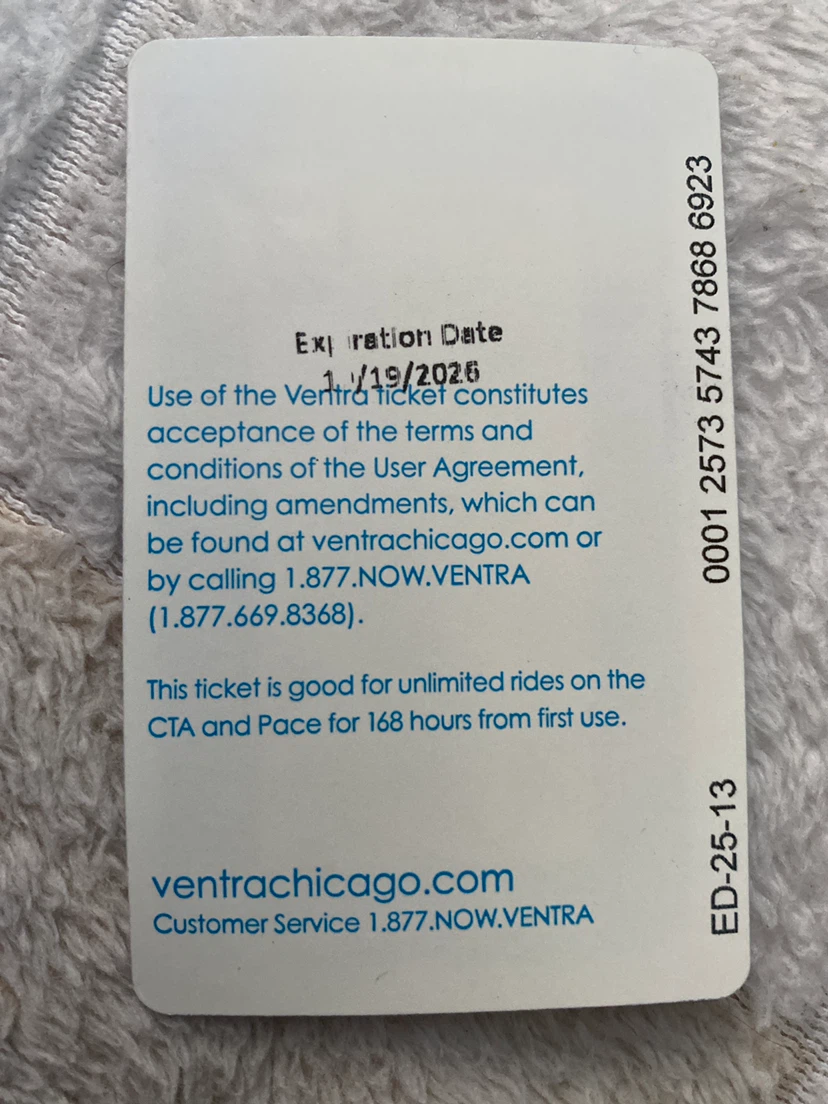 Ventra 7-Day CTA and Pace Transit Ticket - photo 2
