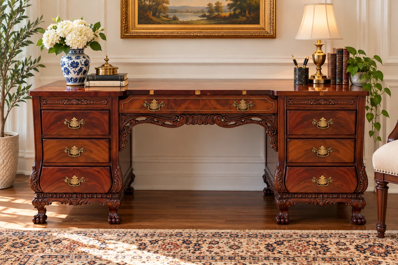 Traditional Mahogany Executive Desk