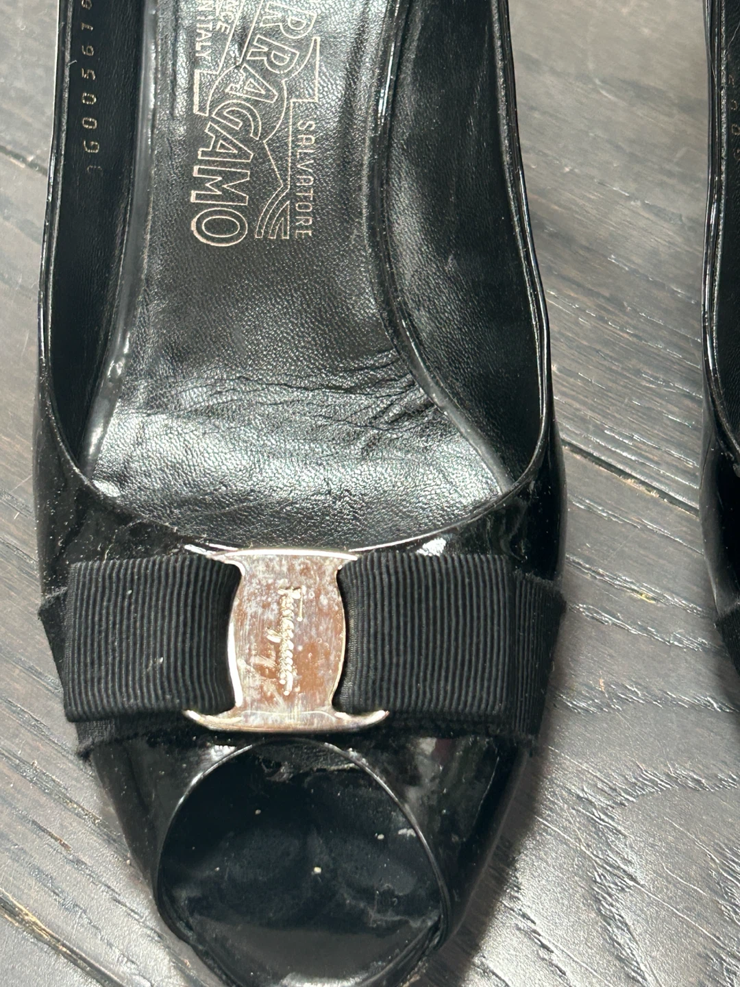 Salvatore Ferragamo Black Patent Heels - photo 5