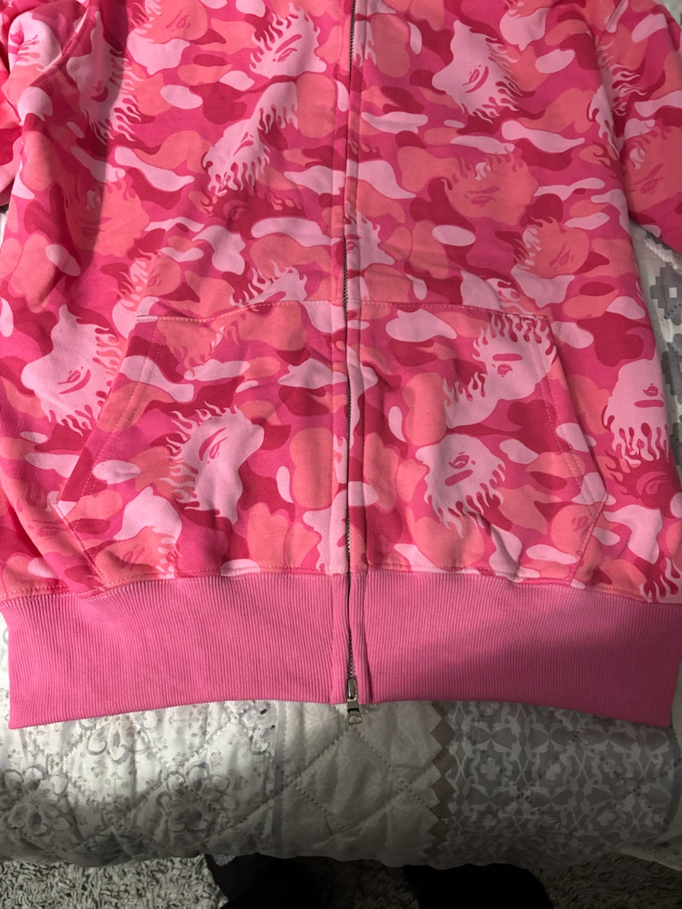 BAPE Pink Camo Shark Full Zip Hoodie SZ M - photo 5
